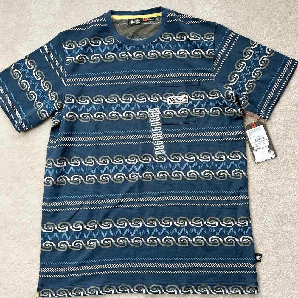 Howler Brothers TShirt Men's Medium Jacquard Knit Crewneck Tribal Shortsleeve